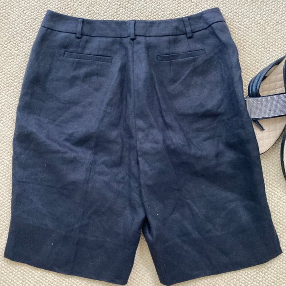 Talbot's Black 100% Irish Linen Bermuda Shorts 6 - Picture 4 of 5